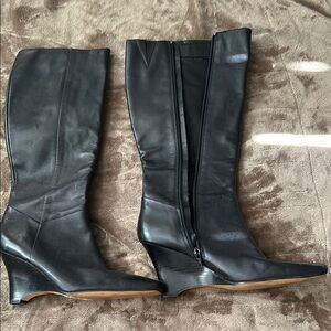 Anne Klein Black Wedge Shoes